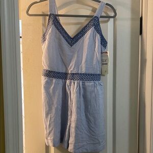 Japna TJ Max Blue and White Patterned Romper